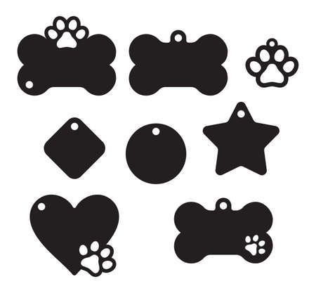 Vector illustration of the dog tags collectionのイラスト素材