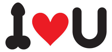 Vector illustration of the Penis love you signのイラスト素材