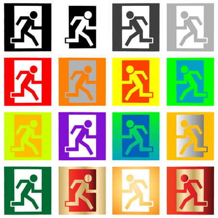 Colored sign - exitのイラスト素材