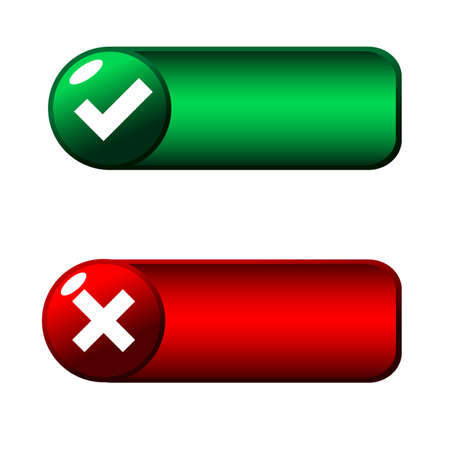 Green and red web buttonsのイラスト素材