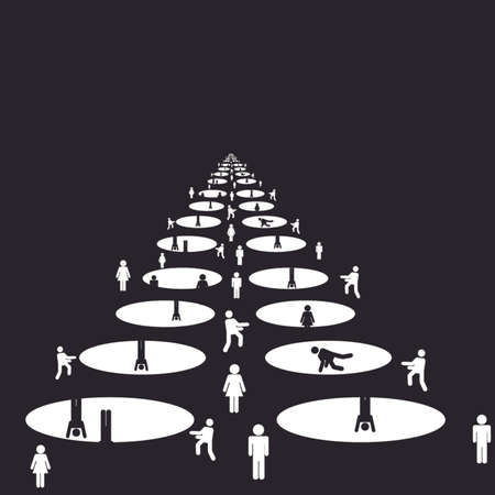 people in holesのイラスト素材