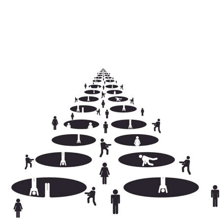 people in holesのイラスト素材