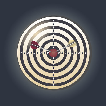 Darts with a target. Vector illustrationのイラスト素材