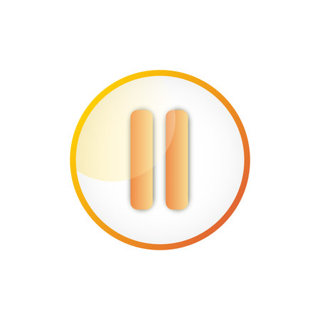 Orange pause sign. Vector iconのイラスト素材
