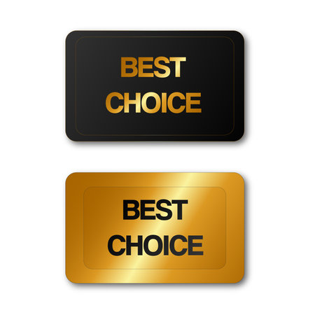 Best choice label golden and black. Vector illustrationのイラスト素材