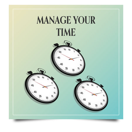 Manage your time, time management, planner, banner landing page. Vector illustration