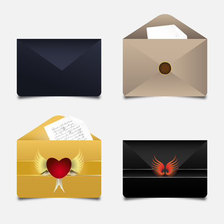Envelopes set. Vector illustrationのイラスト素材