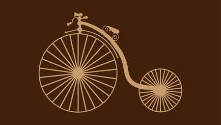 Retro Bicycle with Large Front Wheel Vector Art.のイラスト素材