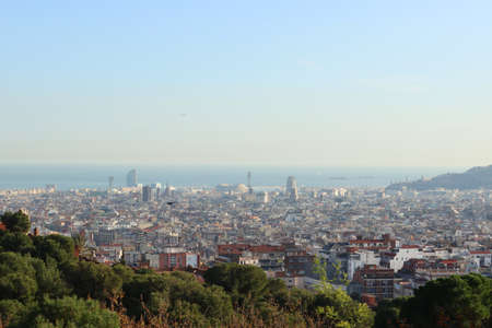 View of Barcelona from the Park Guell, Barcelona, Spain