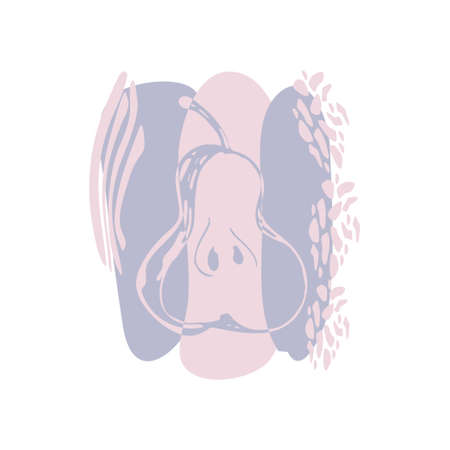 Abstract shapes with contour fruits colorful on white backgroundのイラスト素材