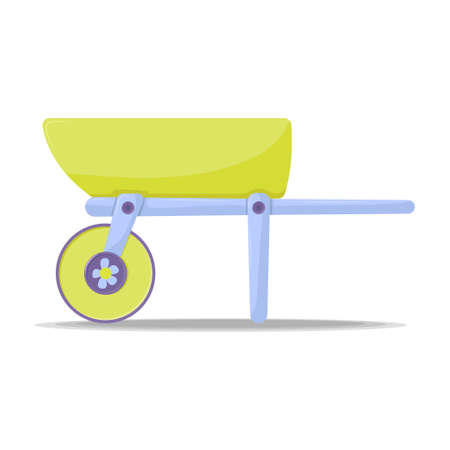 Gardening tools green wheelbarrow isolated on white backgroundのイラスト素材