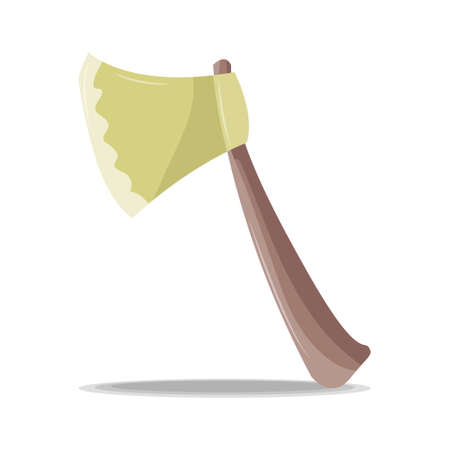 Gardening tools green ax isolated illustration on white backgroundのイラスト素材