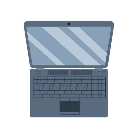 Laptop Isolated on White Background. Vector Illustration.のイラスト素材