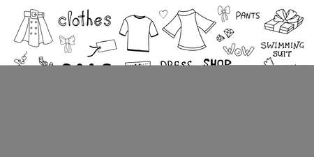 Clothes hand drawn doodle set.のイラスト素材