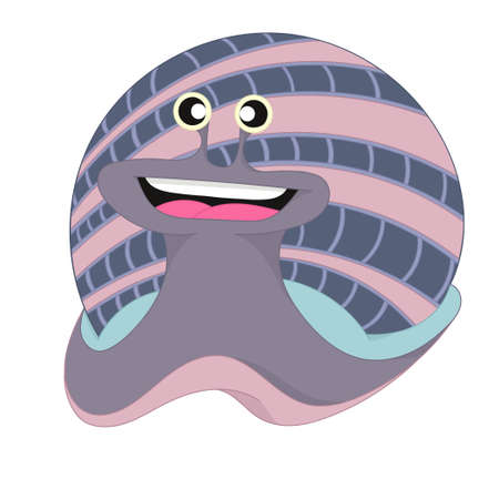 Cute colorful cartoon snail. Isolated on white background.のイラスト素材