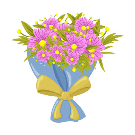 Flower bouquet illustration. Isolated on white background.のイラスト素材