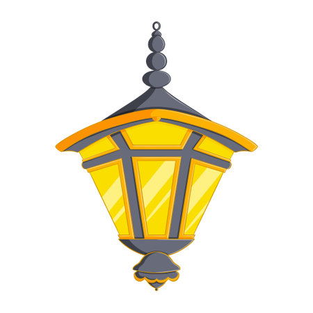 Ancient lantern cartoon illustration. Isolated on white background.のイラスト素材