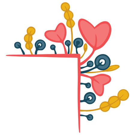 Simple abstract Love decor corner. Elements for banners and cards.のイラスト素材
