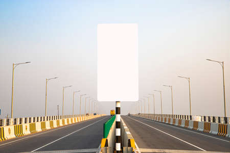Blank Billboard Mockup Template to Highwayの写真素材