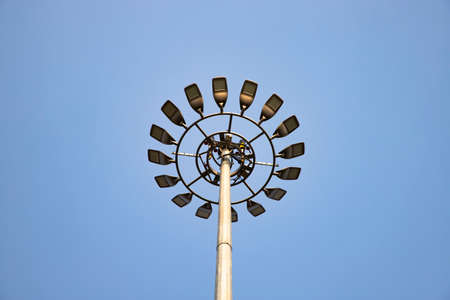 Floodlighting under the open blue skyの写真素材