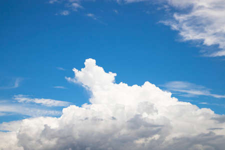 Beautiful Blue Sky With White Cloud Natural background viewの写真素材