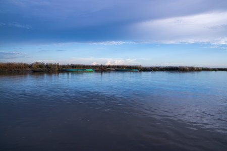 Beautiful landscape view of Padma river in Bangladeshの写真素材