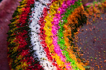Decorated Bangladeshi Traditional garnish Colorful masala kasturi paan or betel leafの写真素材