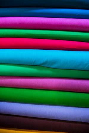 Multicolor textile fabrics pattern texture backgroundの写真素材