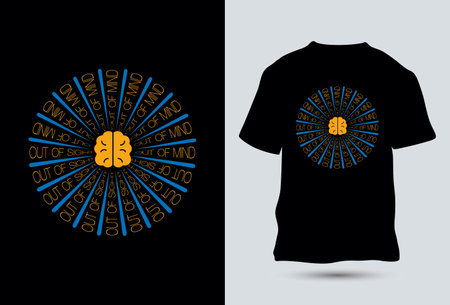 Motivational quote out of sight out of mind Typography t-shirt Design Templateのイラスト素材