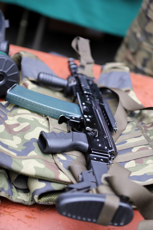 machine gun and bulletsの写真素材