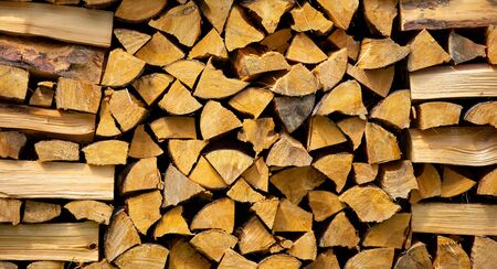 pile of woodの写真素材