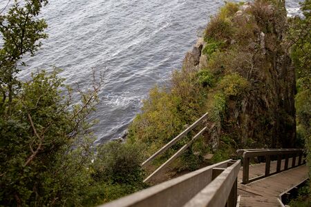 High stairs. Jons Kapel cliffs, Bornholm, Denmark