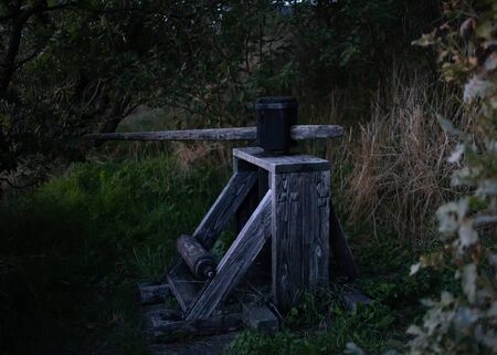 old wooden boat winch on Bornholm