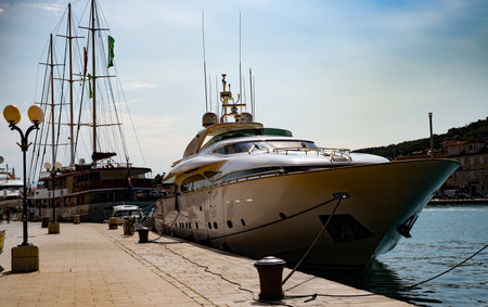 Luxury yachts in the port of Sibenik, Croatia