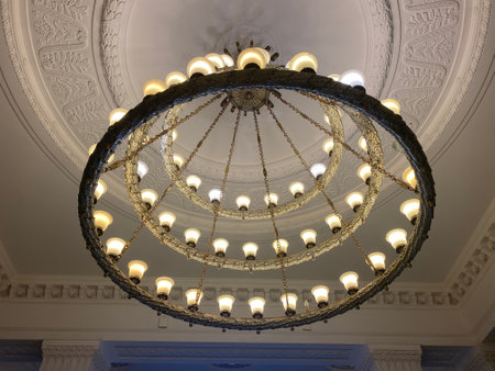 Luxury chandelier in the interior of the hotel.の写真素材