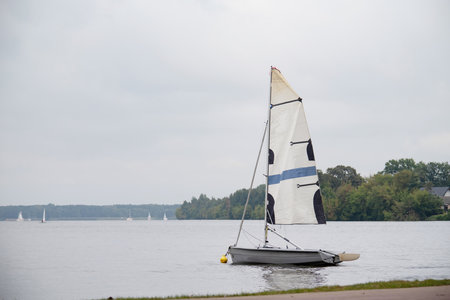 Sailing on the river NAREWの写真素材