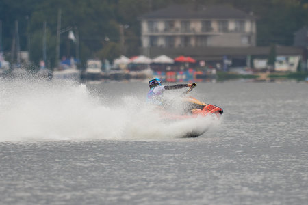 Unidentified jet ski riderの写真素材