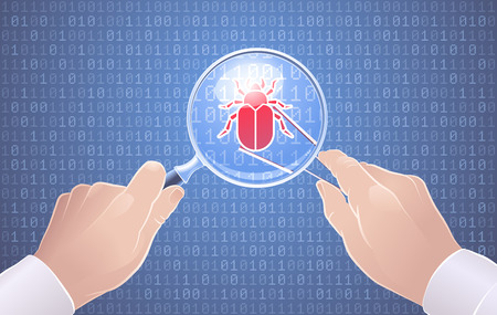 Code Debugging. Vector illustration on the subject of 'Software Development'.のイラスト素材