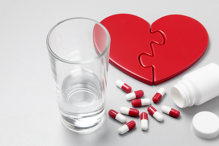 Heart Remedy. The background of the heart of the water.の写真素材
