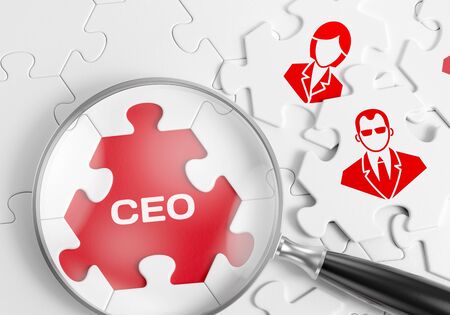 Executive CEO Search. 3d rendering graphics on the subject of "Recruitmen Search".の写真素材