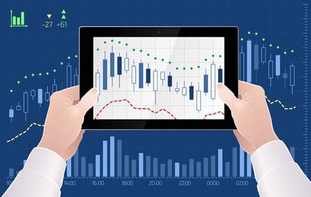 Real Time Exchange Trading. Graphic illustration on the theme of Stock Markets / Stock Exchange.のイラスト素材