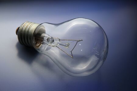 the bulb lies on a dark blue background
