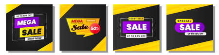 vector illustration set sale poster