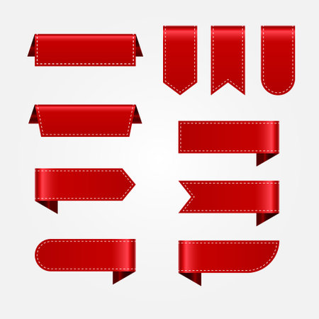 set of red sale labelsのイラスト素材