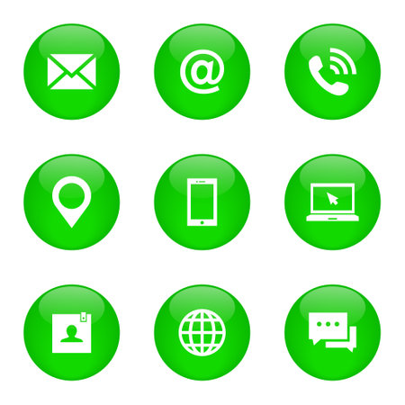 Contact As Glossy Icon Solid Style isolated, easy to change color and sizeのイラスト素材