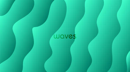 abstract waves paper cut background with cyan