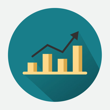 Color Graph Chart Icons with shadow. Vector illustrationのイラスト素材