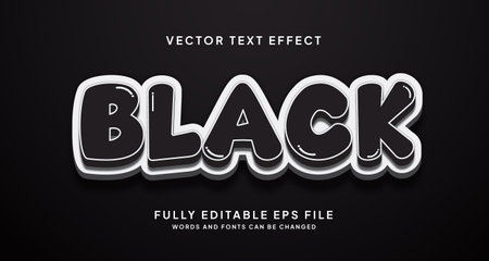 Editable Black text effect with black backgroundのイラスト素材