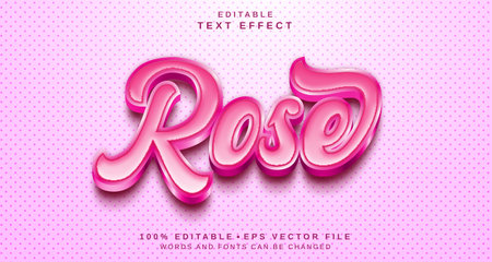 Realistic 3d Rose Editable Text Effect With Pink Backgroundのイラスト素材