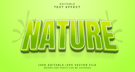 Editable text style effect - Nature text style theme.のイラスト素材